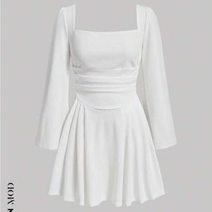 white shein dress